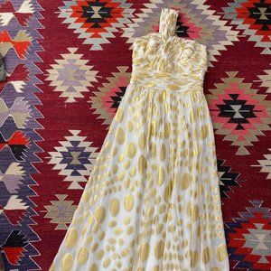 Golden silk Aiden Mattox dress